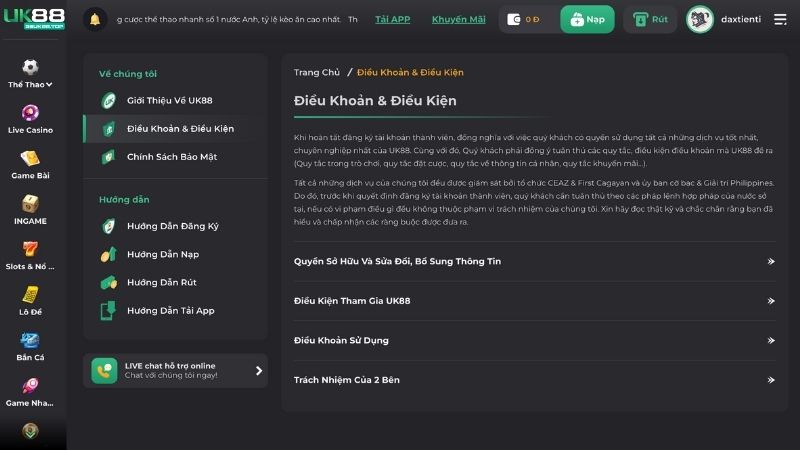 dieu khoan dieu kien uk88